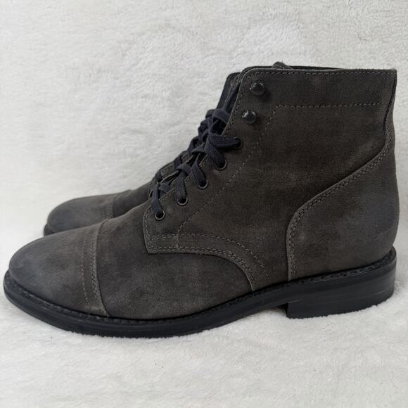 Thursday Boot Co Captain Lace Up Gray Suede Boots Mens 9.5 Cap Toe Handmade main image 13